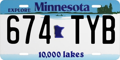 MN license plate 674TYB