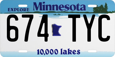 MN license plate 674TYC