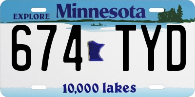 MN license plate 674TYD