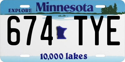 MN license plate 674TYE