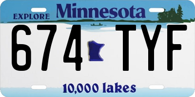 MN license plate 674TYF