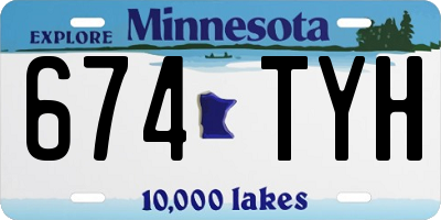 MN license plate 674TYH