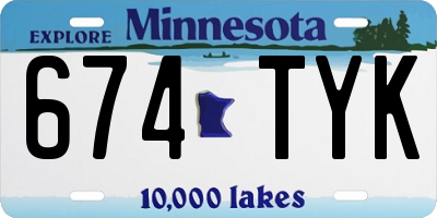 MN license plate 674TYK