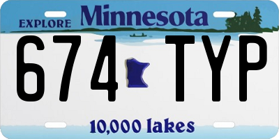 MN license plate 674TYP