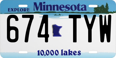 MN license plate 674TYW