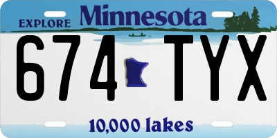 MN license plate 674TYX