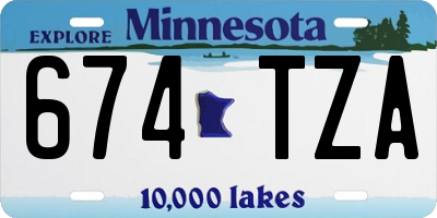MN license plate 674TZA