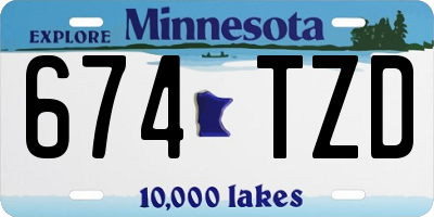 MN license plate 674TZD