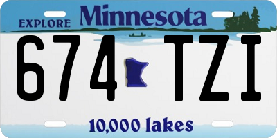 MN license plate 674TZI