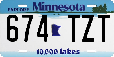 MN license plate 674TZT