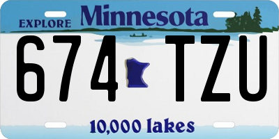 MN license plate 674TZU