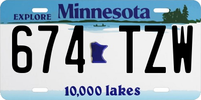 MN license plate 674TZW