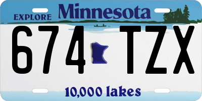 MN license plate 674TZX