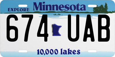 MN license plate 674UAB