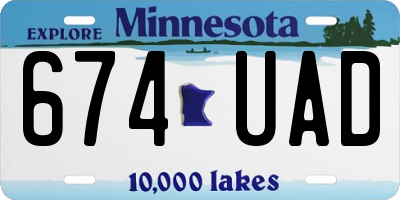 MN license plate 674UAD