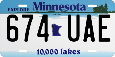 MN license plate 674UAE