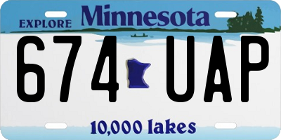 MN license plate 674UAP