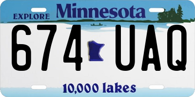 MN license plate 674UAQ