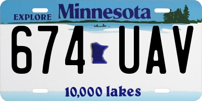 MN license plate 674UAV