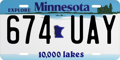 MN license plate 674UAY