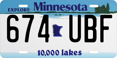 MN license plate 674UBF