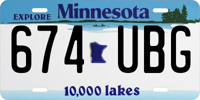 MN license plate 674UBG