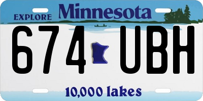 MN license plate 674UBH