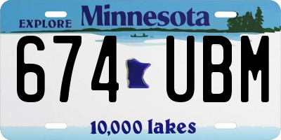 MN license plate 674UBM