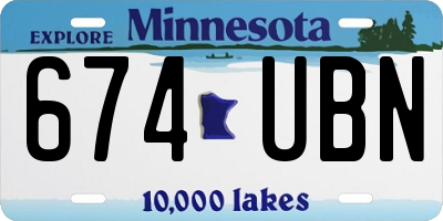 MN license plate 674UBN