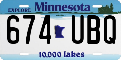 MN license plate 674UBQ