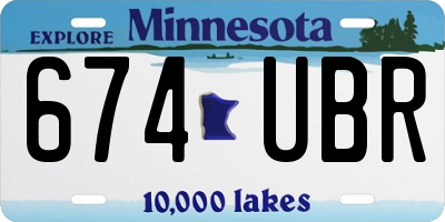 MN license plate 674UBR
