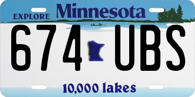 MN license plate 674UBS