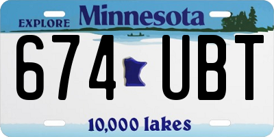 MN license plate 674UBT