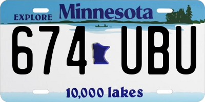 MN license plate 674UBU