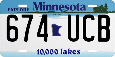 MN license plate 674UCB