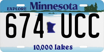 MN license plate 674UCC