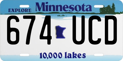 MN license plate 674UCD