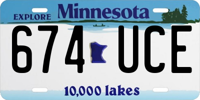 MN license plate 674UCE
