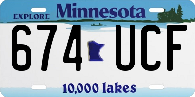 MN license plate 674UCF