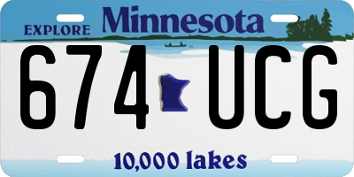 MN license plate 674UCG