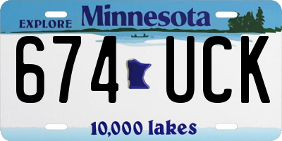 MN license plate 674UCK