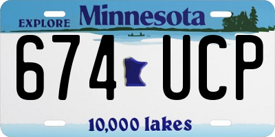 MN license plate 674UCP
