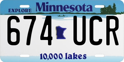 MN license plate 674UCR
