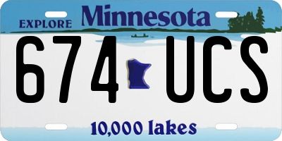 MN license plate 674UCS