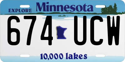 MN license plate 674UCW