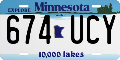 MN license plate 674UCY