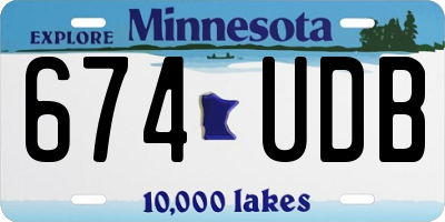 MN license plate 674UDB