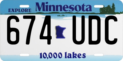 MN license plate 674UDC