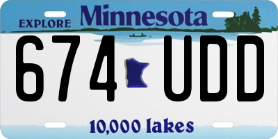 MN license plate 674UDD