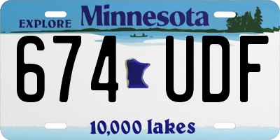 MN license plate 674UDF